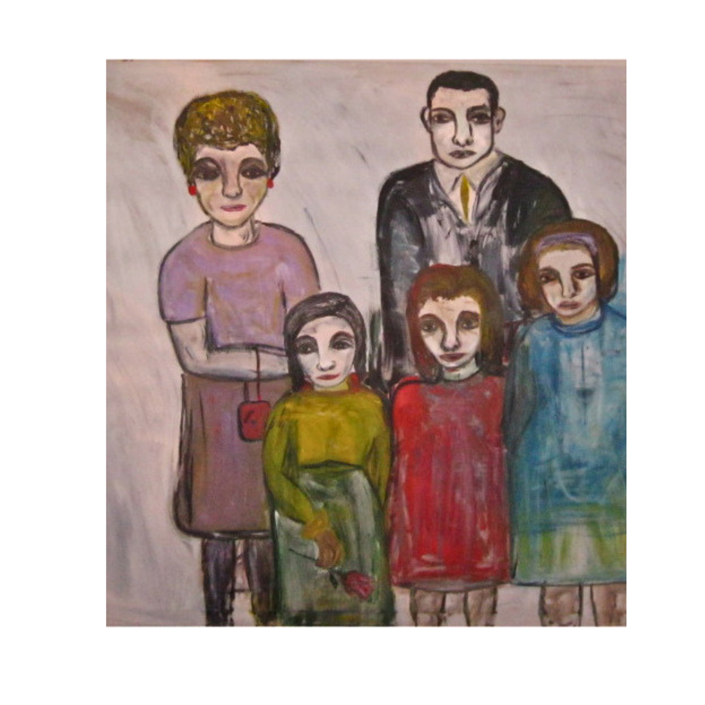  Family fine art print by contemporary artist Sara Palacios, showcasing an evocative and tender mixed-media portrait with deep emotional warmth, rich storytelling, and gallery-level textures. 
